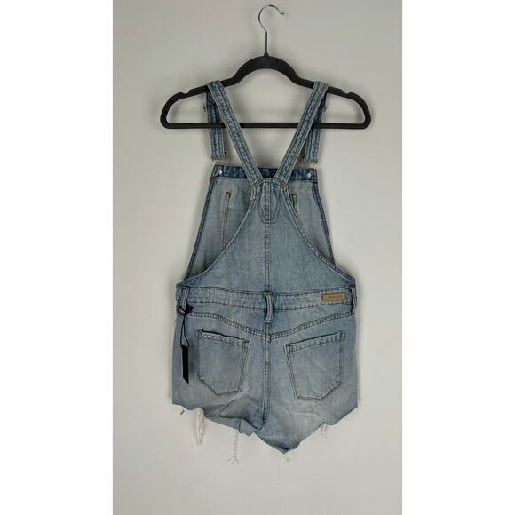 Blank NYC Denim Shortalls Mirror Mirror Womens Size 28 New Overalls Distressed - Picture 8 of 14